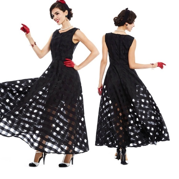 Take $10 off ,Black mess A-line dress - Picture 4 of 4